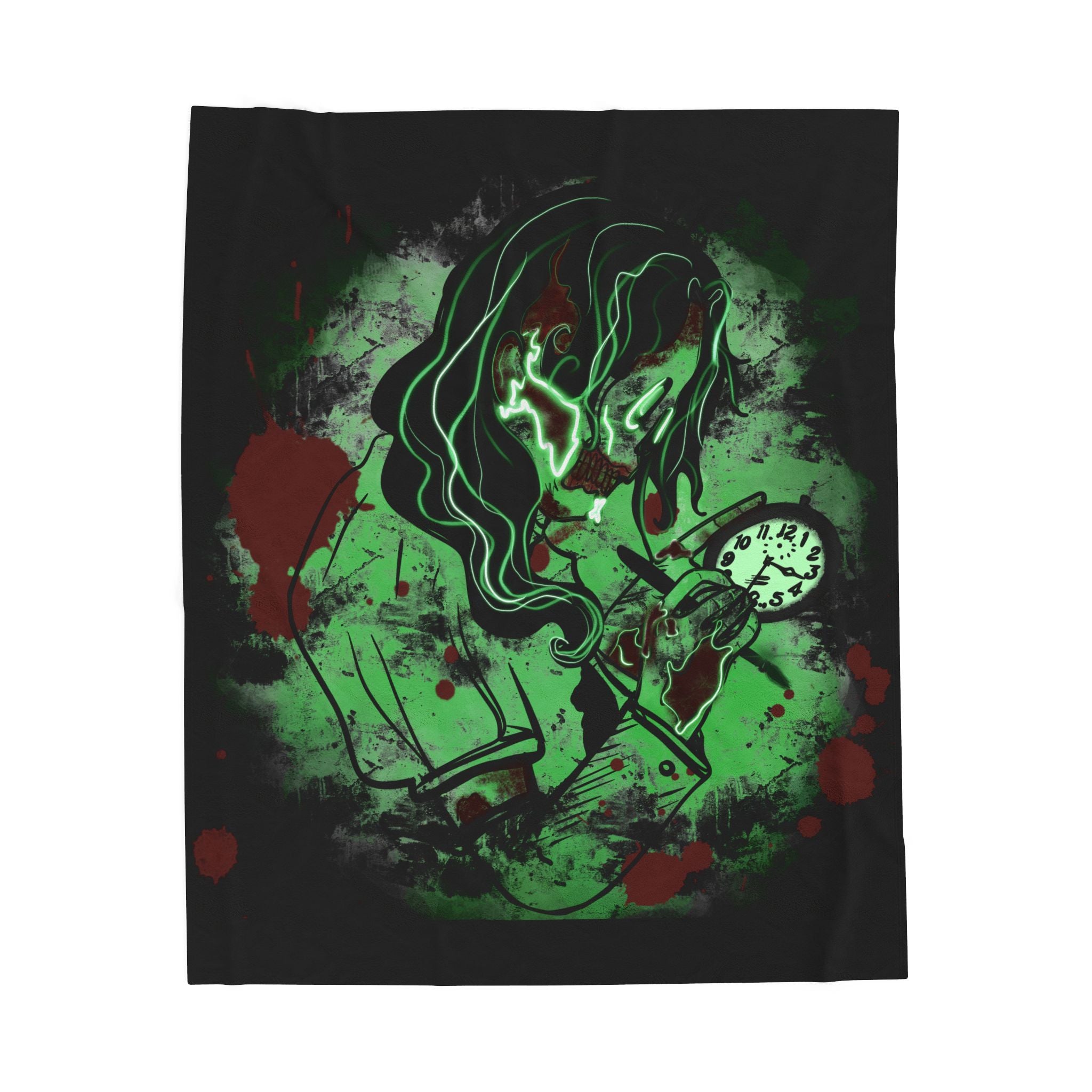 Plush Blanket - Radium Girl Horror Halloween Throw Blanket