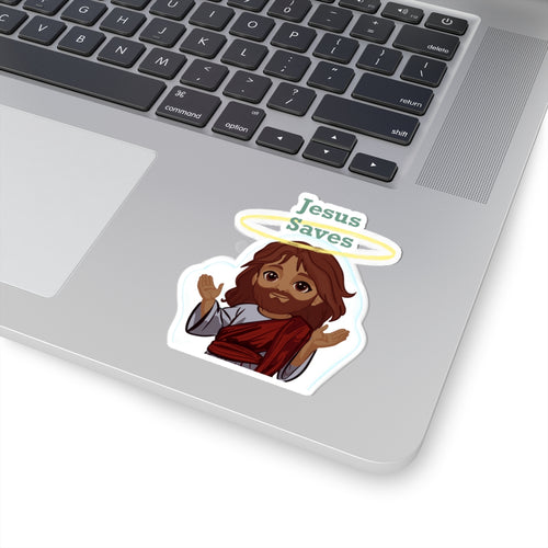 Jesus Saves Kiss-Cut Stickers, Faith-Based Decor, Bible Verse, Cute Christian Gifts, Church Supplies, Laptop Stickers