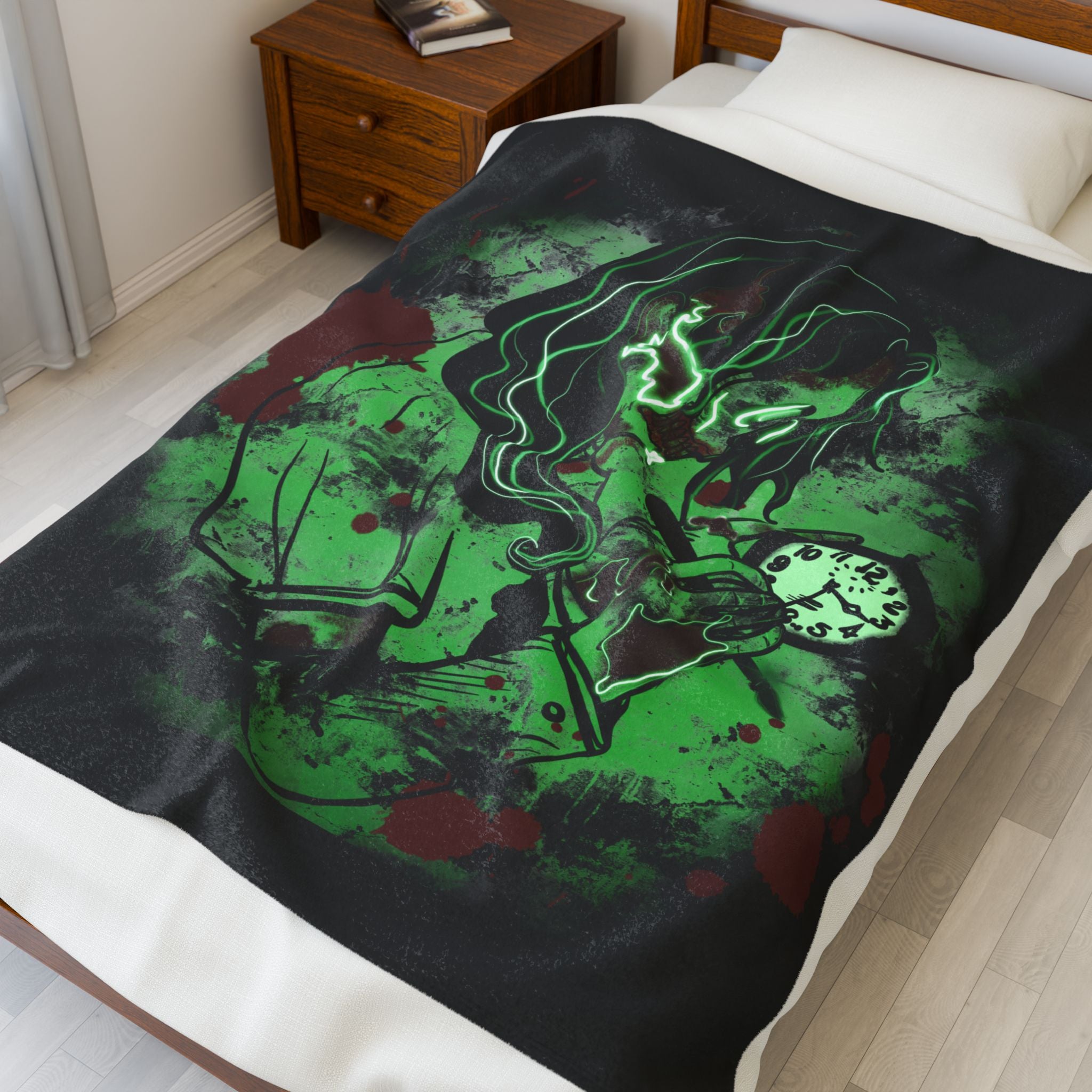 Plush Blanket - Radium Girl Horror Halloween Throw Blanket
