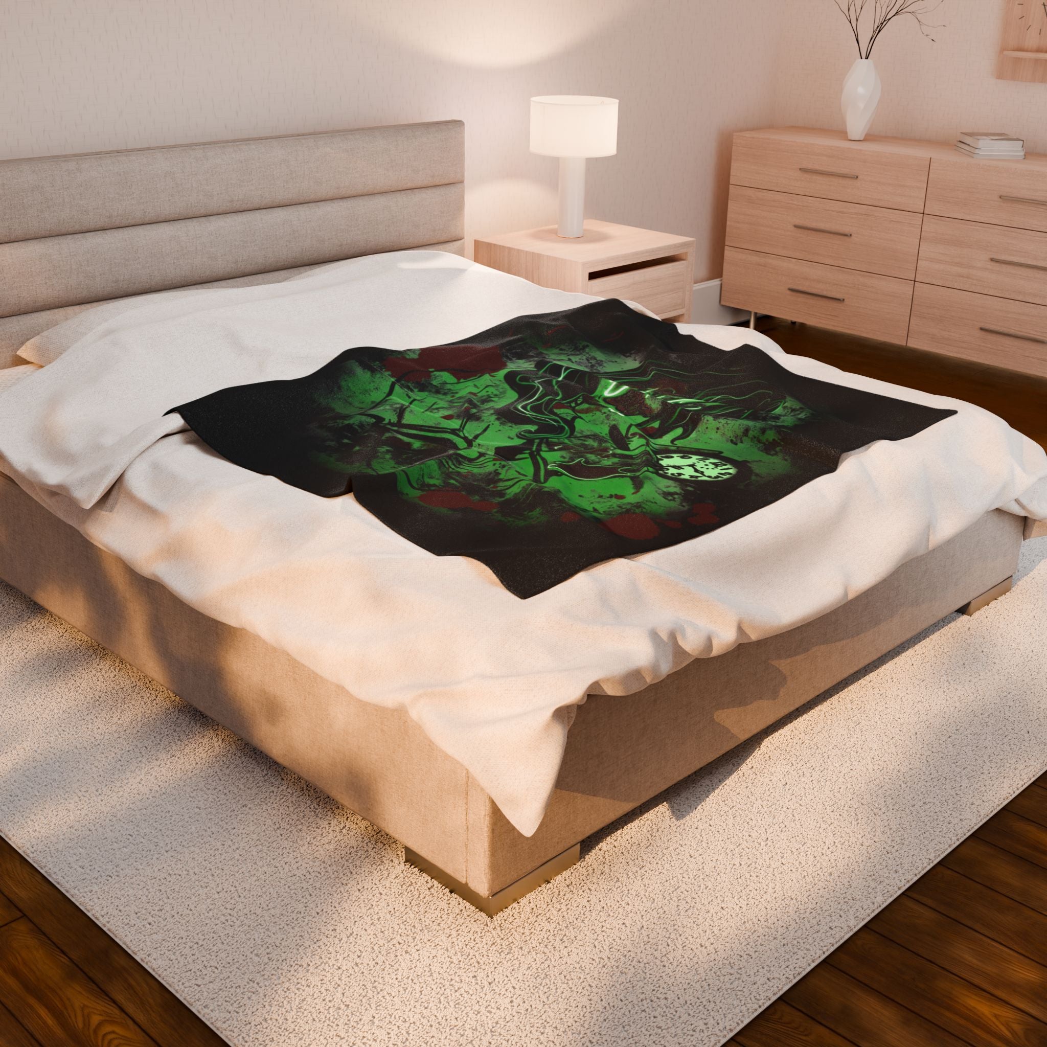 Plush Blanket - Radium Girl Horror Halloween Throw Blanket