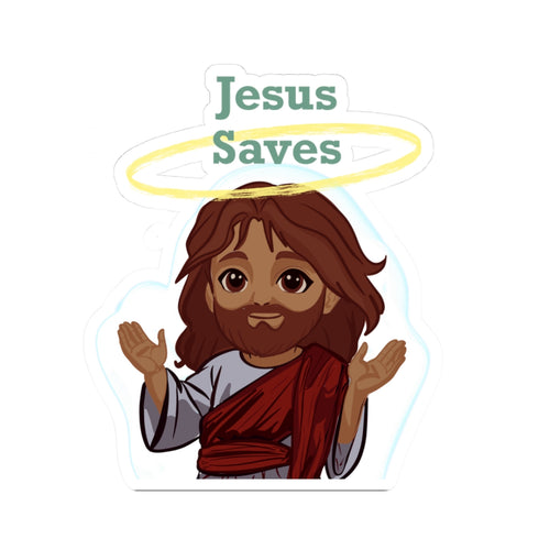 Jesus Saves Kiss-Cut Stickers, Faith-Based Decor, Bible Verse, Cute Christian Gifts, Church Supplies, Laptop Stickers